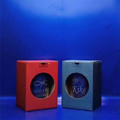 ML-6 - cajas de vasos de sidra individuales azul o granate